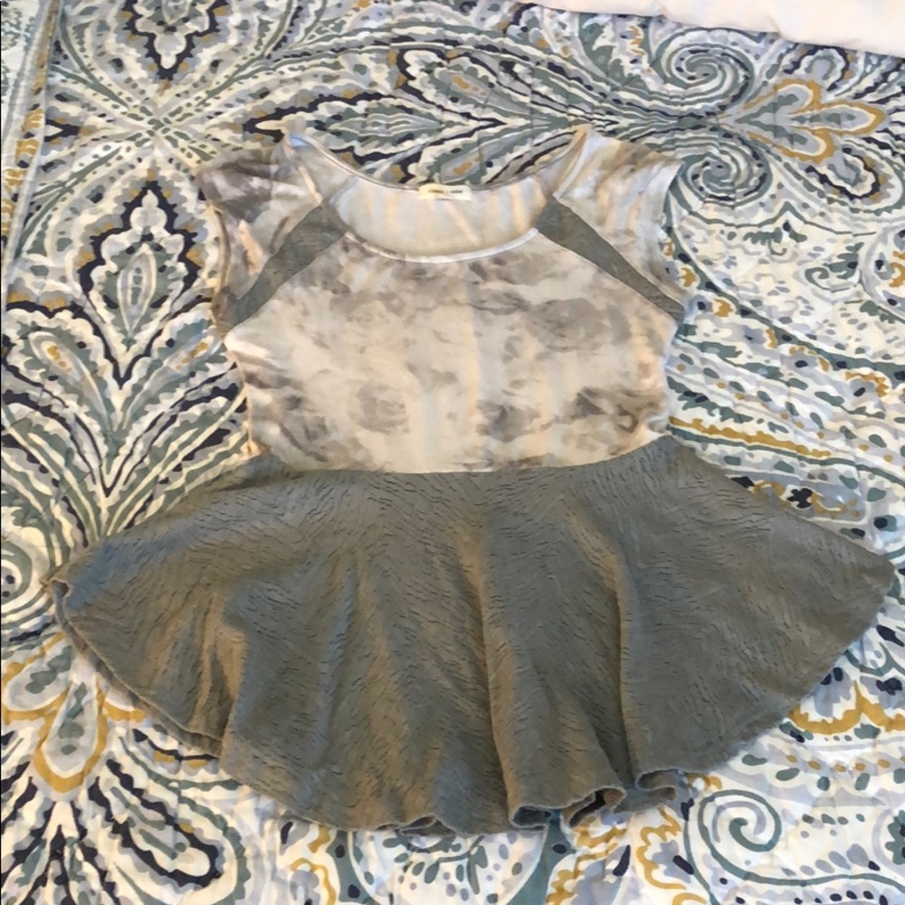 Gray floral peplum top